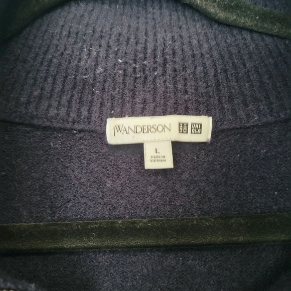 JW Anderson X Uniqlo Blue 1/4 Zip Mens Sweater L - Picture 4 of 7